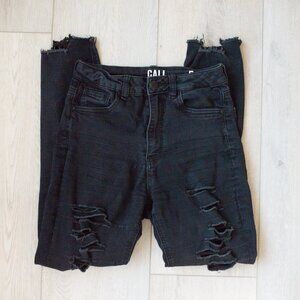 Ultra High Rise Skinny Distressed Jeans